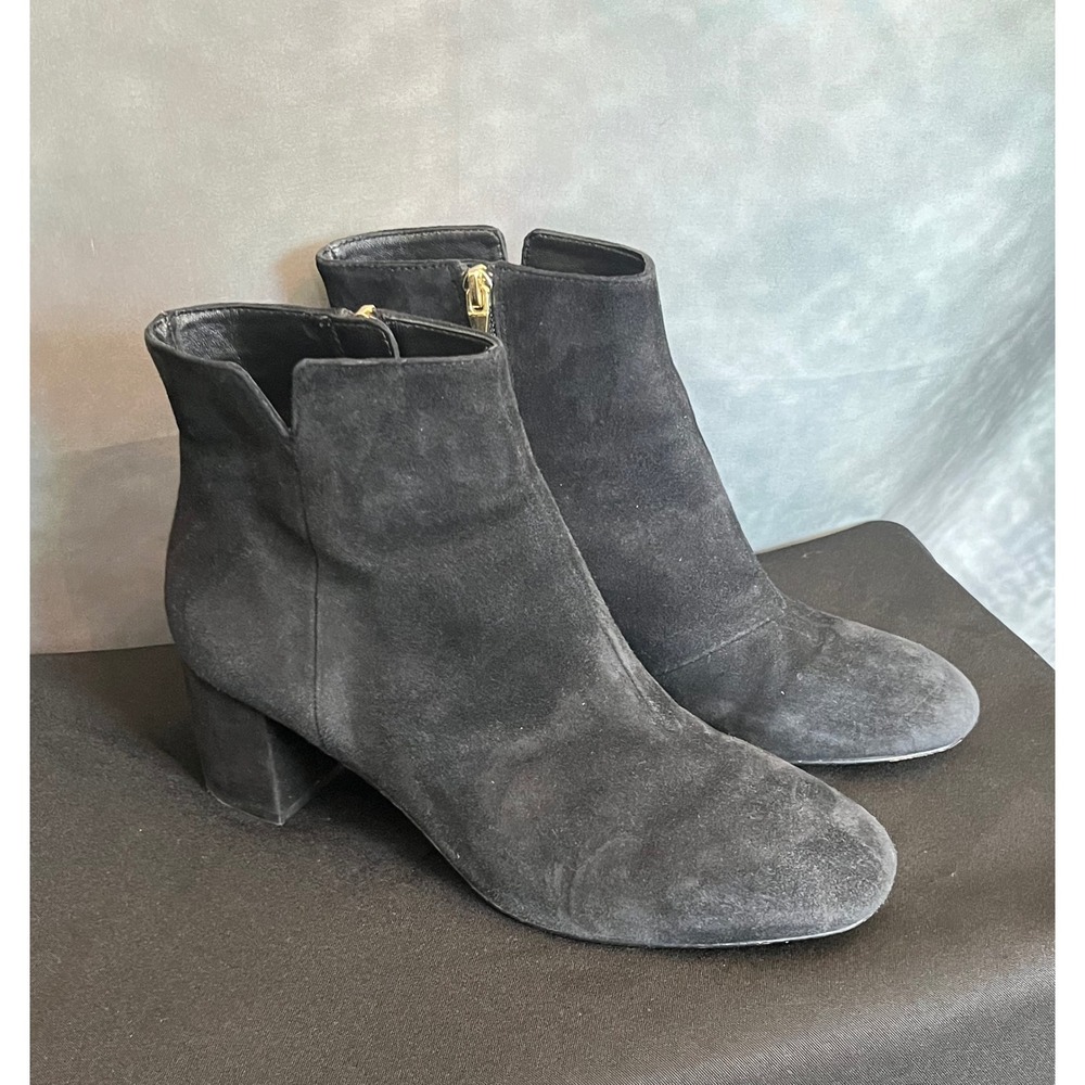 Kate Spade New York Black Suede Block‎ Heel Ankle Boots Women's 9.5M